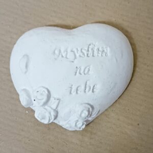 Keramické srdce s nápisem
