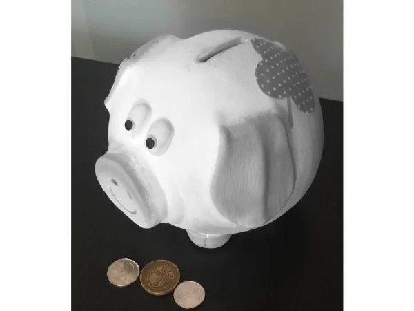 Prasátko kasička malé bílošedé